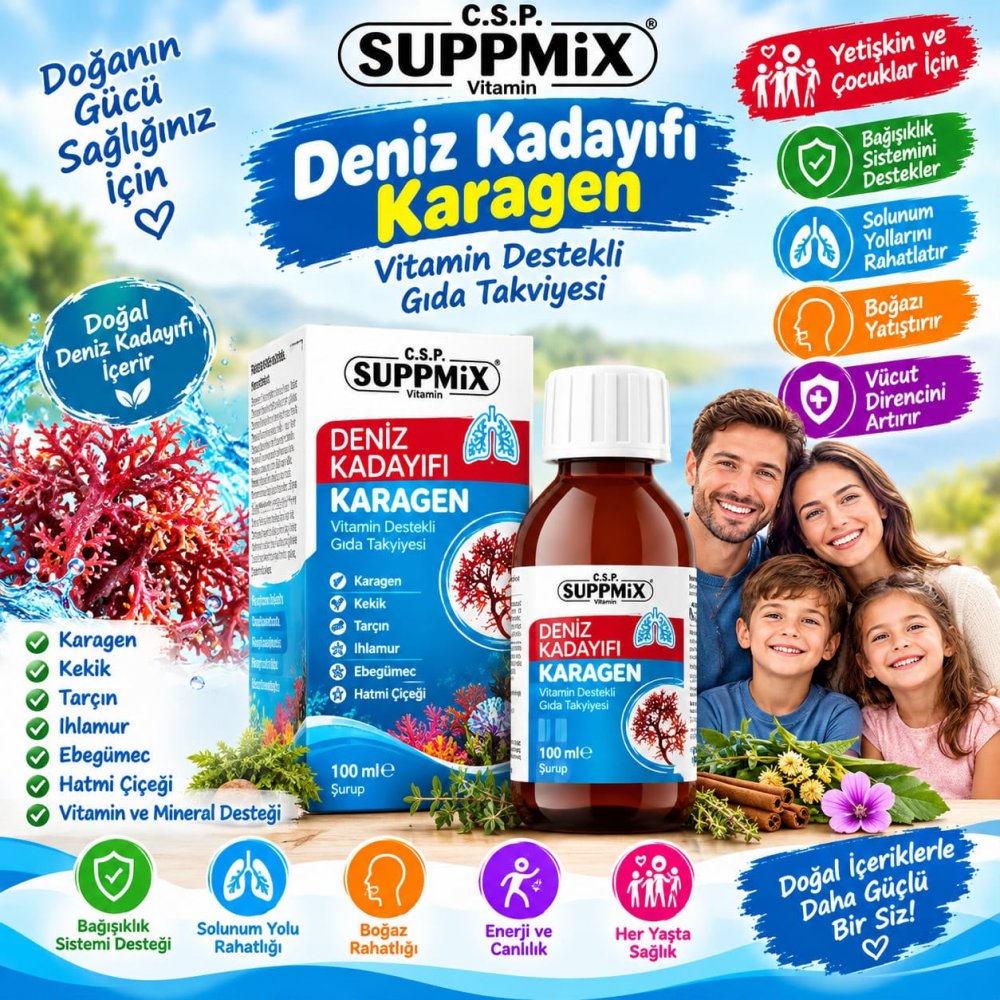 SUPPMİX DENİZ KADAYIFI KARAGEN VİTAMİN ŞURUP